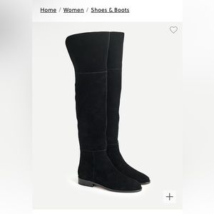 J. Crew Black Suede Over the Knee Boots Size 9
